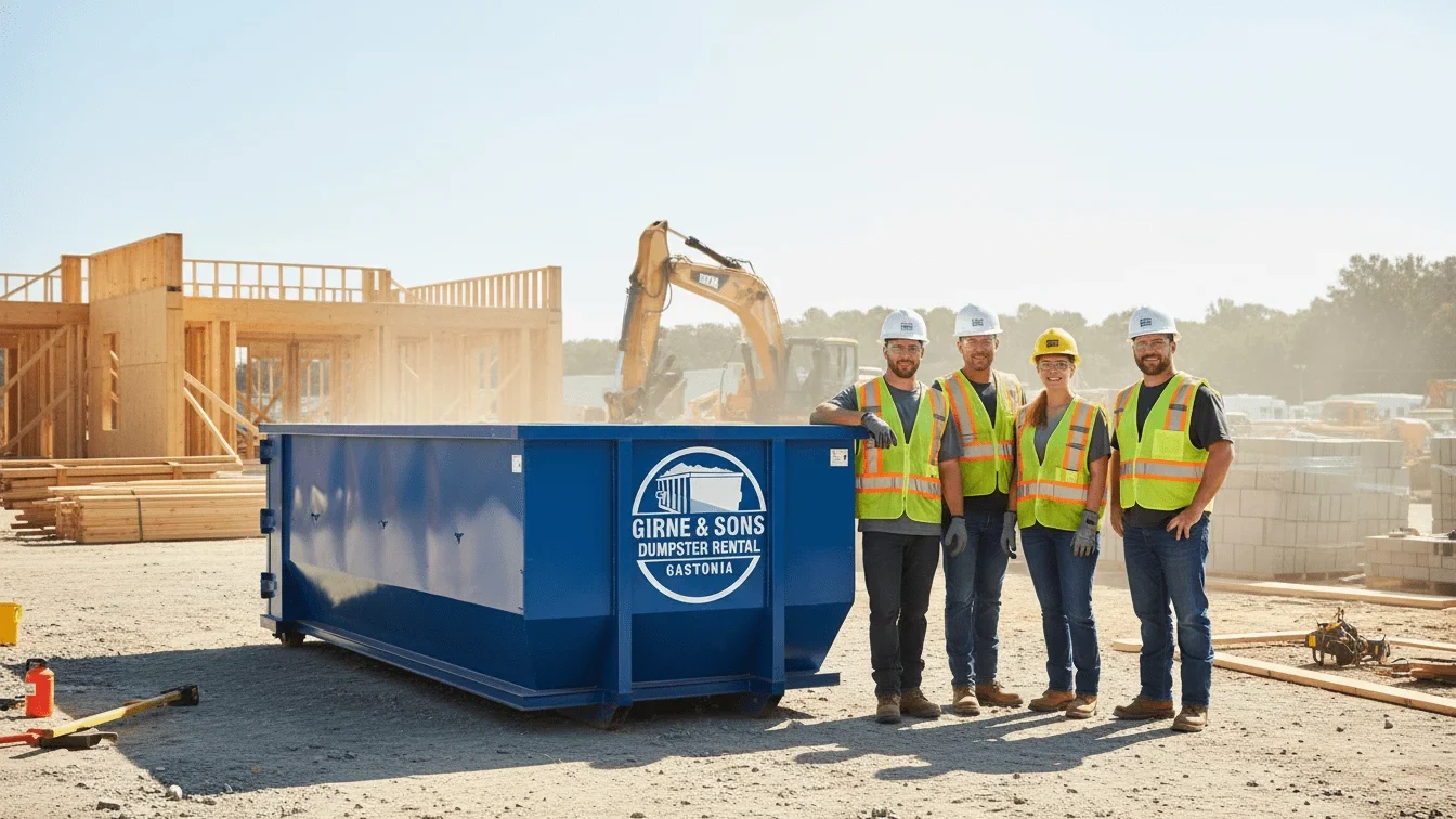 The Girne & Sons Dumpster Rental Gastonia crew on a Gastonia, NC jobsite The Girne & Sons Dumpster Rental Gastonia crew on a Gastonia, NC jobsite