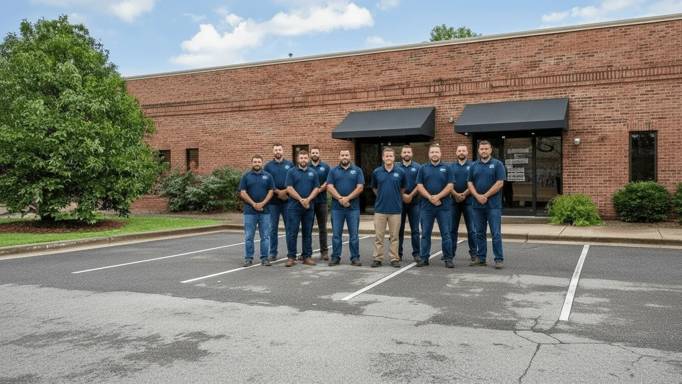 The Girne & Sons Dumpster Rental Gastonia team outside our Gastonia, NC office
